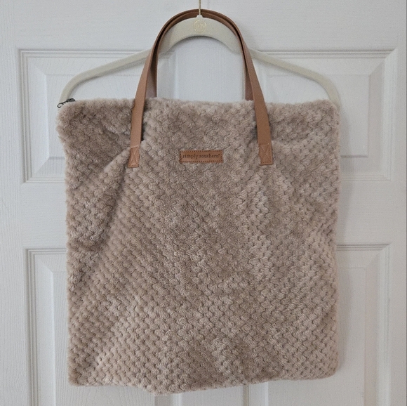 Simply Southern Handbags - Simply Southern Beige Faux Fur Tote with Tan Handles